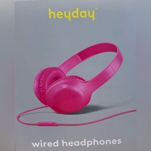 💖🎧 heyday Pink Wired Headphones – Mic & Remote | Comfort Fit 🎧💖 Nee in box